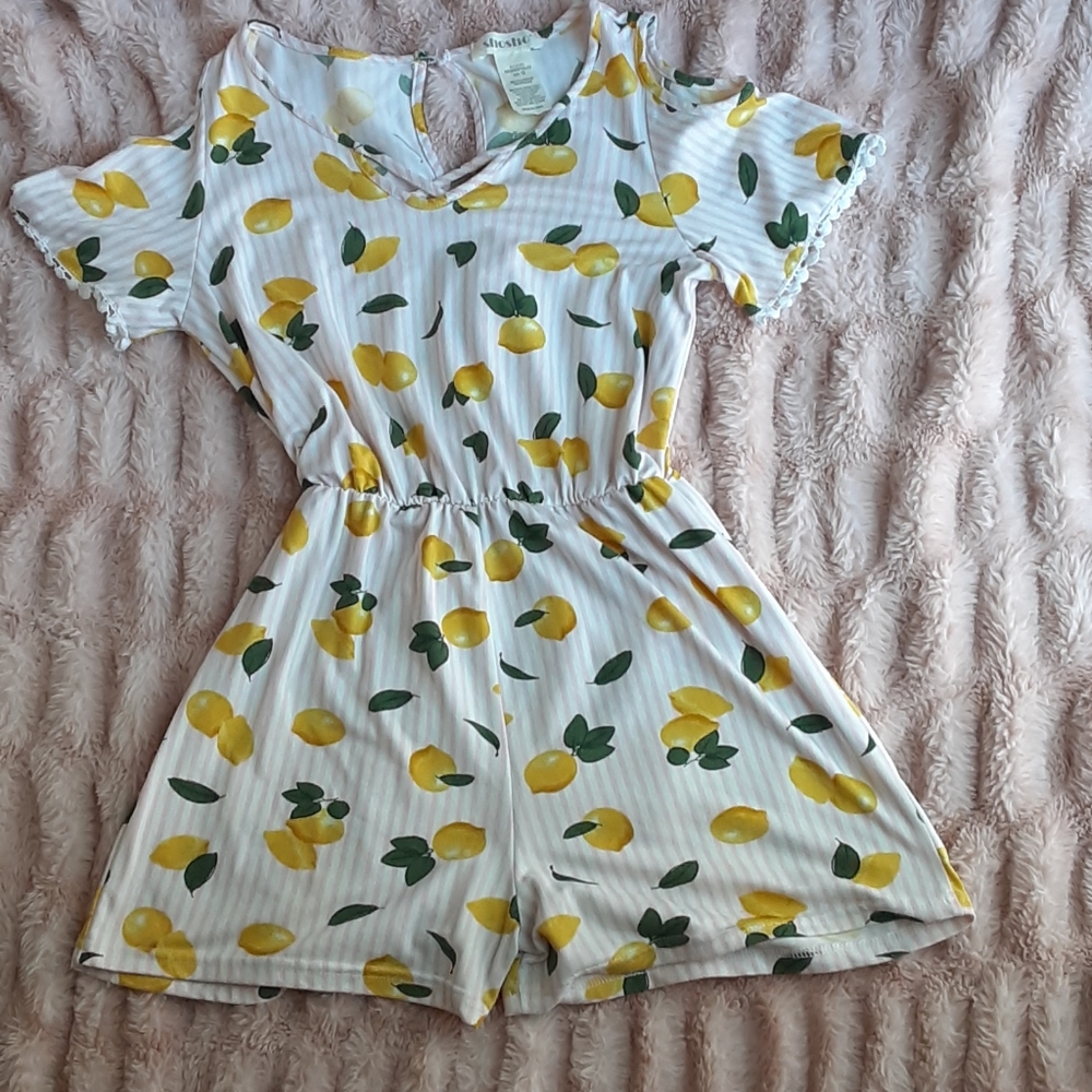 Girls lemon print size 12 romper.